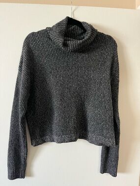 Forever 21 Charcoal Ribbed Turtleneck Sweater